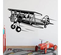 WEITAOSM Pegatina de pared con silueta de avión ligero del ejército, diseño creativo, para habitación de niños, guardería, decoración de interiores, vinilo