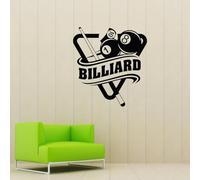 WEITAOSM Pegatina de pared de billar, equipo de sóftbol, taco de billar, vinilo deportivo competitivo, decoración de interiores de sala de billar, mural artístico