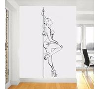 WEITAOSM Pegatina de pared de pole dance para chica guapa, vinilo, ideal para sala de entrenamiento de baile, sala de estar, dormitorio, decoración artística extraíble.