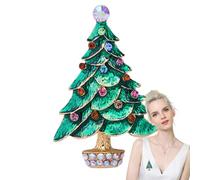 weiting Broche de diamantes de imitación navideños, Broches de árboles de Navidad - Broche creativo para solapa, alfileres para suéter | de diamantes de imitación resistente, alfileres