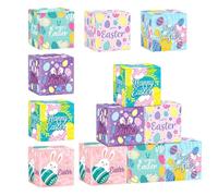 weiting Cajas de Regalos de Pascua,Cajas de Dulces de Pascua | Juego de 12 cajas de regalos de Pascua,Cajas de regalo de Pascua con diseño colorido, caja para cupcakes, galletas, golosinas, caja de
