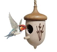 WEITING Casa de colibrí de madera - Nido de pájaro para colgar en el exterior | Anidación de colibrí para casas de reyezuelos de gorrión de pinzón y golondrina