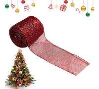 WEITING Cinta De Malla Navideña | Rollo De Cinta De Malla para Árbol De Navidad - Suministros para Fiestas Elaboración De Coronas Decoración del Hogar Empaque De Regalos Estilismo De Buzones