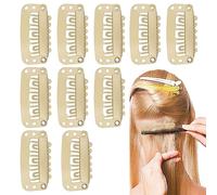 weiting Clips de metal con botón presión, horquillas de metal para el pelo para mujeres, 10 unidades de clips de extensión de pelo resistentes de acero inoxidable, pinzas para la peluca sin coser,