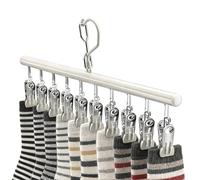 weiting Colgadores con Pinzas para Faldas | Soporte para Colgar Ropa con 10 Pinzas,Percha Ahorradora De Espacio,para Pantalones Faldas Corbarras Leggings Toalla Armario Apartamento Dormitorio