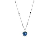 WEITING Collar creativo de estado de ánimo que cambia de color, sensación de emoción, control de temperatura, colgante de corazón, cadena de acero inoxidable, joyería para mujer, plata, Acero