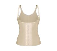 WEITING Correas de Hombro Ajustables Body Shaper 9 Espiral Acero Deshuesado Látex Cintura Entrenamiento Corsé Chaleco Fajas -Nude-XS