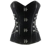 WEITING Corsé de palacio sexy con estructura de acero retro corsé steampunk-Negro-M