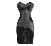 WEITING Corsé sexy para mujer, vestido de corsé gótico adelgazante, cuerpo largo, huesos de acero, torso, moldeador de curvas, talla grande, negro, S