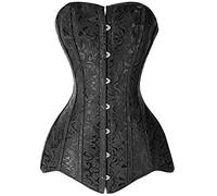 WEITING Corsés sexy para mujer, corsé gótico sobre el busto, corpiño largo, huesos de acero, adelgazante, talla grande, negro, XXL