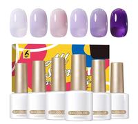 weiting Esmalte De Uñas Gel | 6 Colores Esmalte en Gel de Curado UV para Niñas - Suministros Para Arte De Uñas Calidad Salon Para Principiantes Bodas Y Viajes