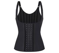 WEITING Gancho Entrenador de Cintura Ajustable 25 Corsé Adelgazante Deshuesado de Acero Faja de Entrenamiento Chaleco Látex Mujer Body Shaper Tallas Grandes XS -6XL-Negro,S