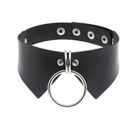 WEITING Gargantilla punk de cuero de encaje negro para mujeres y hombres, collar de corazón sexy gótico Harajuku, joyería negra