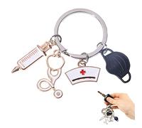 WEITING Llavero médico enfermera | Llavero con enfermera acero inoxidable Decoraciones con encanto - Lindo llavero adorno para mochila, llaves