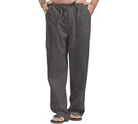 WEITING Pantalón Largo, Deportivo, Regular Fit For Hombre, Moderno Pantalón De Lino, Cómodo Pantalón De Ocio For Hombre. Pantalones de Hombre (Color : Dark Gray, Size : M)