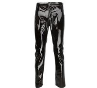 WEITING Pantalones Brillantes de látex para Hombre Pantalones de Cuero PVC Motocicleta Club Nocturno espectáculo de Escenario Leggings con Aspecto Mojado pantalón Informal de Calle-Negro-M