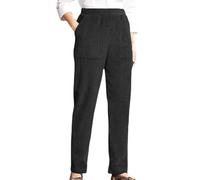 weiting Pantalones de pana de cintura alta para mujer | Pantalones con pierna recta y bolsillos | Pantalones de otoño de cintura alta para mujer y niña, , M
