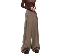 WEITING Pantalones de Traje de Primavera y otoño para Mujer, Pantalones de Pierna Ancha sólidos, Pantalones Largos para Mujer, Pantalones Rectos Informales Simples Mujer