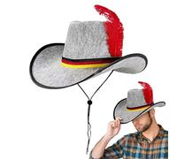 WEITING Sombrero de Fieltro para Hombre | Sombreros Occidentales para Fiesta Femenina - Diseño Occidental Negro Rojo Amarillo con Cinta Ajustable para Fiesta Carnaval Disfraz Escolar Cosplay Teatro