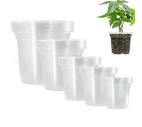 WEITING Tiestos Transparentes para Plantas - Maceta Transparente Reforzada con Orificios de Drenaje | Macetas De Vivero - para Flores, Interior y Exterior, hidroponía, orquídeas y raíces en