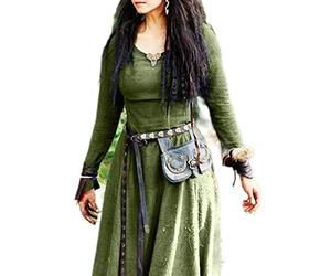 WEITING Vestido Medieval Mujer Manga Larga Maxi Túnica Vintage Hada Elfo Vestido Renacimiento Celta Vikingo Gótico Ropa Fantasía Bola -Verde,L