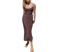 WEITING Y2K - Vestido largo con tirantes delgados y estampado floral para mujer, elegante vestido sin mangas, maxi vestido de verano para la calle, C, M