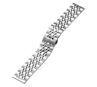 WEITINGKKK Correa acero inoxidable, Correas de reloj Correa de reloj de acero inoxidable 20 mm 22 mm Universal Smartwatch Seven Bead Watchband(Silver)