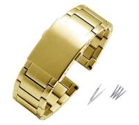WEITINGKKK Correa acero inoxidable, Correas de reloj Correa de reloj de acero inoxidable Correa de reloj de liberación rápida de metal for hombre Pulsera de 24 mm 26 mm 28 mm 30 mm(Gold,24mm)