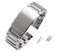 WEITINGKKK Correa acero inoxidable, Correas de reloj Correa de reloj de acero inoxidable Correa de reloj de liberación rápida de metal for hombre Pulsera de 24 mm 26 mm 28 mm 30 mm(Silver,28mm)