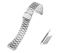 WEITINGKKK Correa acero inoxidable, Correas de reloj Correa de reloj de acero inoxidable Correas de reloj de repuesto de acero inoxidable de liberación rápida for hombre 13 mm 18 mm(Silver)