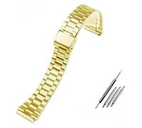 WEITINGKKK Correa acero inoxidable, Correas de reloj Correa de reloj de acero inoxidable Correas de reloj de repuesto de acero inoxidable de liberación rápida for hombre 13 mm 18 mm(Gold)