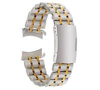 WEITINGKKK Correa de reloj de cierre rápido, Correa de reloj con extremo curvo, correa de acero inoxidable, correa de reloj, pulsera de 18mm, 20mm y 22mm(22mm)