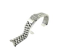 WEITINGKKK Correa de reloj de cierre rápido, Correa de reloj de acero inoxidable de 20mm y 22mm for hombres y mujeres, pulsera de Metal con extremo curvo sólido, accesorios aptos(A no logo,20mm)