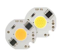 WEITINGKKK lámparas de chip LED, 2 chips LED COB de 220 V, 3 W-12 W, IC inteligente, sin controlador for focos empotrables DIY, multicolor(Cold White,220V 5W)