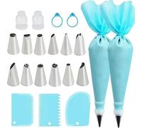 WEITINGKKK Manga pastelera, Mangas pasteleras Juego de boquillas pastelería Silicona Taza Papel for Magdalenas Decoración Herramientas for Hornear(21 Pcs)