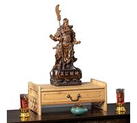 WEITINGKKK Mesas de sacrificio de Buda, con cajón, mesa altar wicca con almacenamiento, mesa de bambú para altar de casa budista/té, habitación pequeña, decoración oriental (beige, mediano)