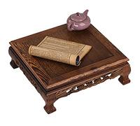 WEITINGKKK Mesas de sacrificio de Buda, elevador de madera tallada a mano, mesa mni puja, edad, wicca, brujería, altar personal, estatua budista, soporte para estatuas budistas (Small)