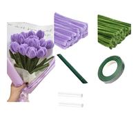 WEITINGKKK Palitos de limpieza para manualidades, Kit de flores for limpiador tuberías con varilla pegamento cinta floral tallo, 11,81x0,3 pulgadas, conjunto AI for obras arte(Set C)