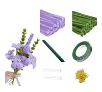 WEITINGKKK Palitos de limpieza para manualidades, Kit de flores for limpiador tuberías con varilla pegamento cinta floral tallo, 11,81x0,3 pulgadas, conjunto AI for obras arte(Set D)