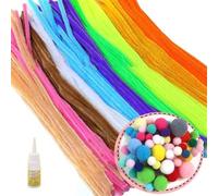 WEITINGKKK Palitos de limpieza para manualidades, Limpiapipas Fuzzy Sticks Paquete de 200 o 300 piezas Multicolor for escuelas, guarderías(Set G)