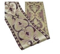 WEITINGKKK Ribete de cinta jacquard, Cinta de Jacquard de 9 cm de ancho x 8 yardas, ideal for cortinas, manualidades, bolsas, bricolaje, multicolor(Beige)