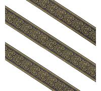 WEITINGKKK Ribete de cinta jacquard, Cinta de poliéster jacquard de 50 mm de ancho y 7 m multicolor(Gold)