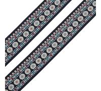 WEITINGKKK Ribete de cinta jacquard, Cinta de poliéster jacquard de 50 mm de ancho y 7 m multicolor(Red)