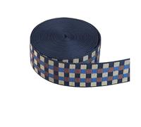 WEITINGKKK Ribete de cinta jacquard, Cinta de poliéster jacquard de algodón y poliéster for bolsos, cinturones, 1/2 pulgada, multicolor, 5 metros(2 Inch-blue Brown)