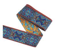 WEITINGKKK Ribete de cinta jacquard, Cinta Jacquard for costura, 50 mm de ancho, 5 m, multicolor(Marine Blue)