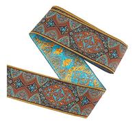 WEITINGKKK Ribete de cinta jacquard, Cinta Jacquard for costura, 50 mm de ancho, 5 m, multicolor(Saddle Brown)