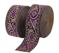 WEITINGKKK Ribete de cinta jacquard, Cinta jacquard vintage for coser, decorativa, tejida, de 1,3 pulgadas de ancho x 7,6 yardas de largo.