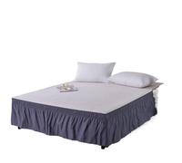 WEITINGKKK vestido de cama, Falda de cama con cenefa multicolor, varios tamaños, poliéster, microfibra elástica, resistente a la decoloración, caída de 15 pulgadas(Indigo Blue,Full 137x190x38cm)