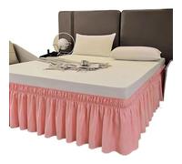 WEITINGKKK vestido de cama, Falda de cama con cenefa multicolor, varios tamaños, poliéster, microfibra elástica, resistente a la decoloración, caída de 15 pulgadas(Nordic Pink,120x200x38cm)