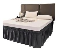 WEITINGKKK vestido de cama, Falda de cama con cenefa multicolor, varios tamaños, poliéster, microfibra elástica, resistente a la decoloración, caída de 15 pulgadas(Dark Grey,Queen 150x200x38cm)